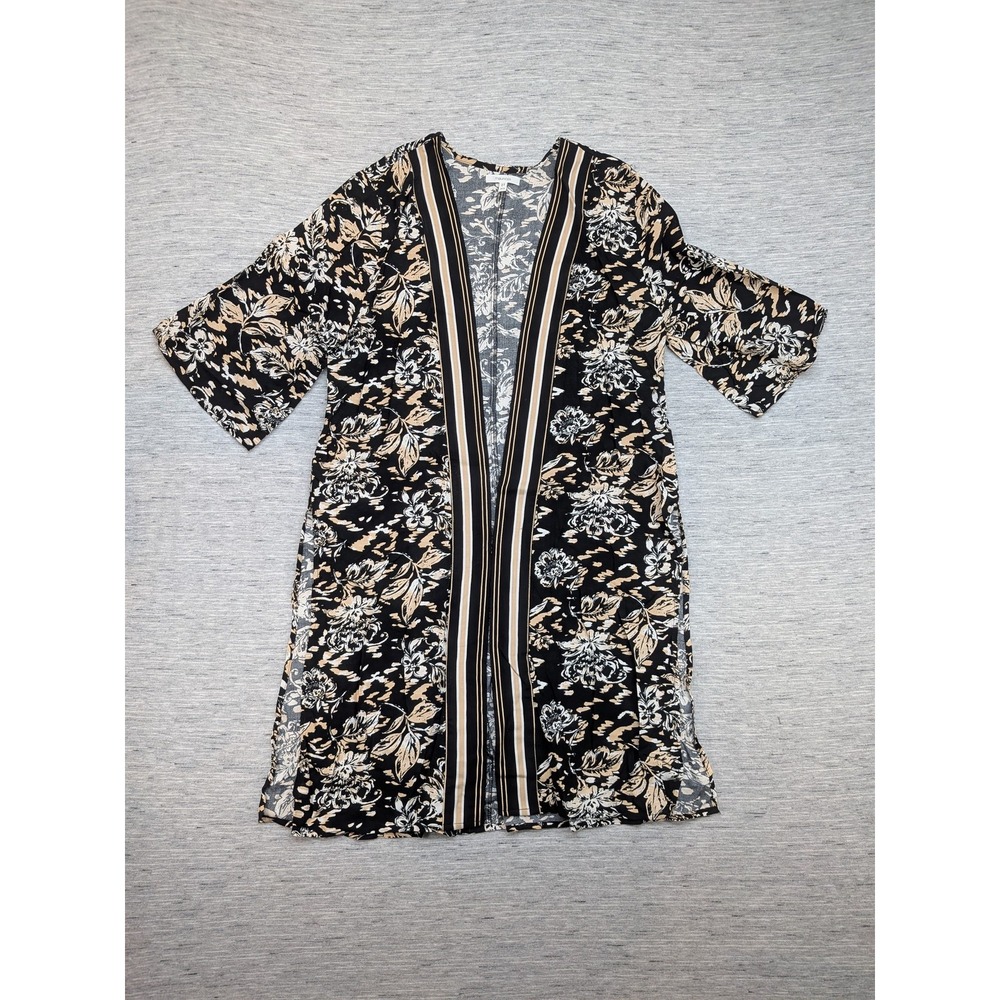 Maurices Kimono Cardigan Womens XS Floral Duster Lightweight Oversized‎ Dark